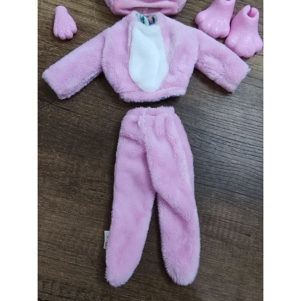 Barbie Pink Bunny Plush Doll Rabbit Ears w Removable Pink Feet Shoes READ